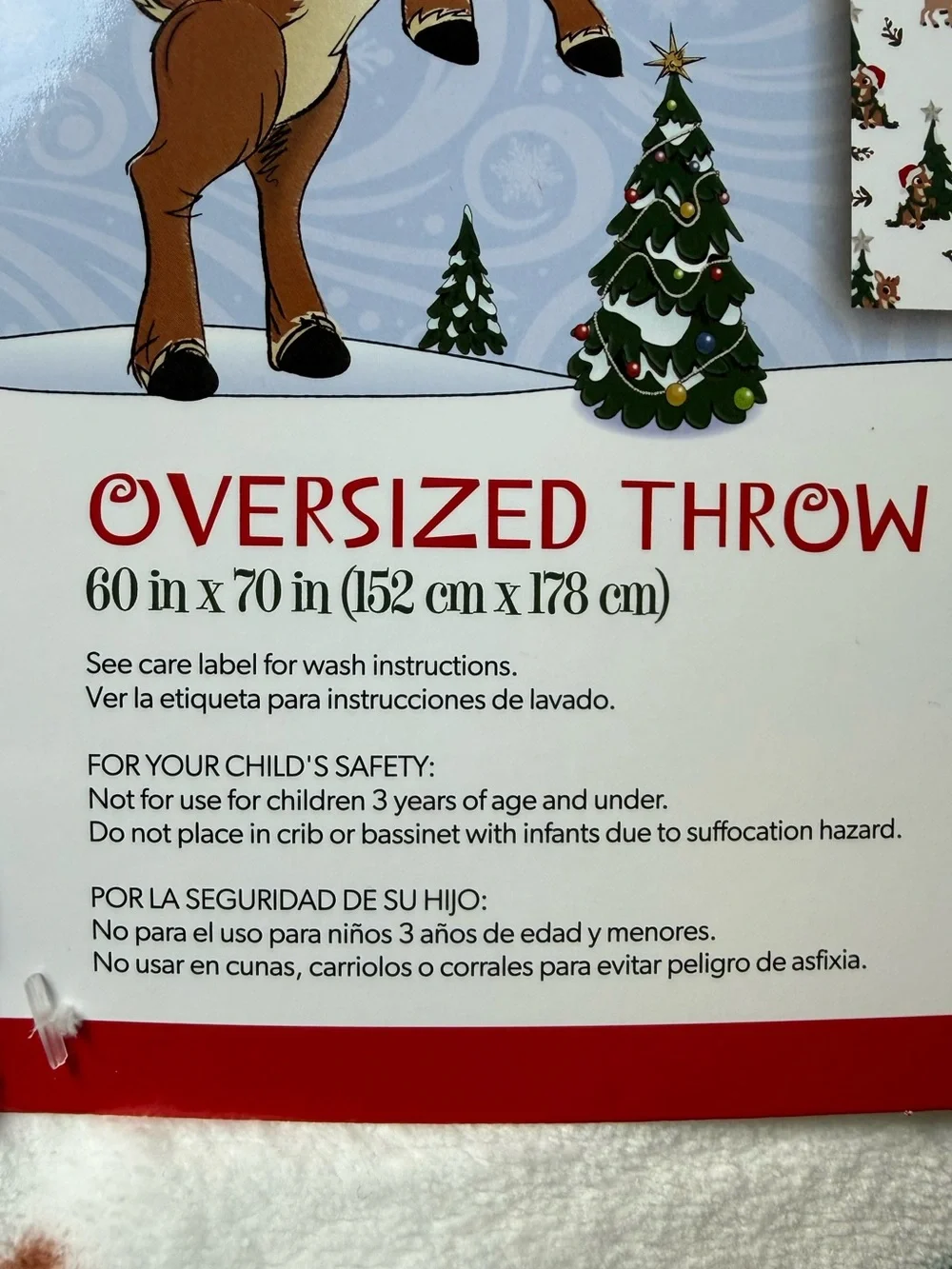 Rudolph the Red-Nosed Reindeer Christmas throw (NWT)